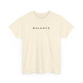 Black Minimalist Tee — Subtle 'Balance' Embroidered Graphic