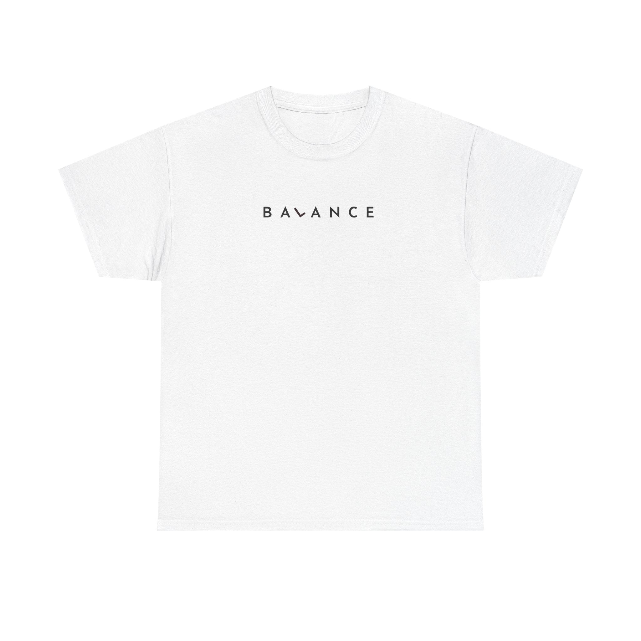 Black Minimalist Tee — Subtle 'Balance' Embroidered Graphic