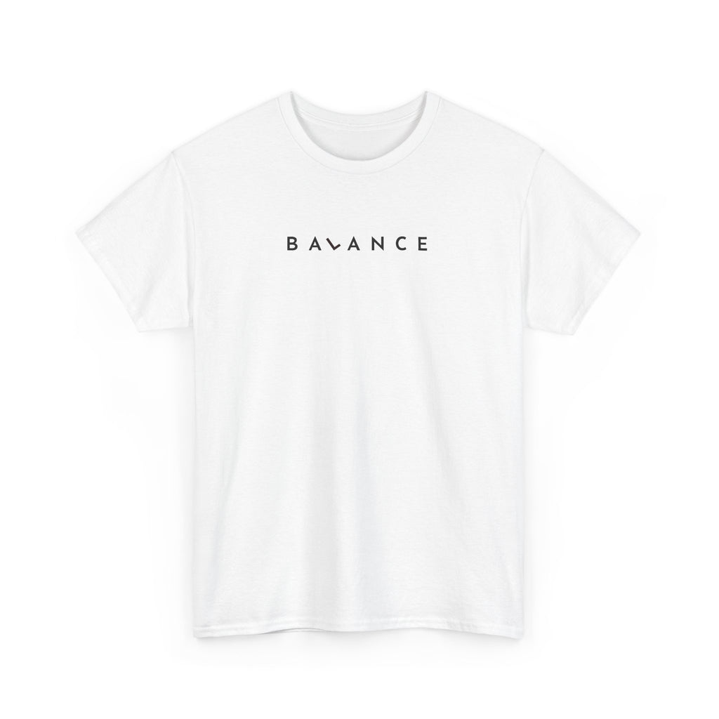 Black Minimalist Tee — Subtle 'Balance' Embroidered Graphic