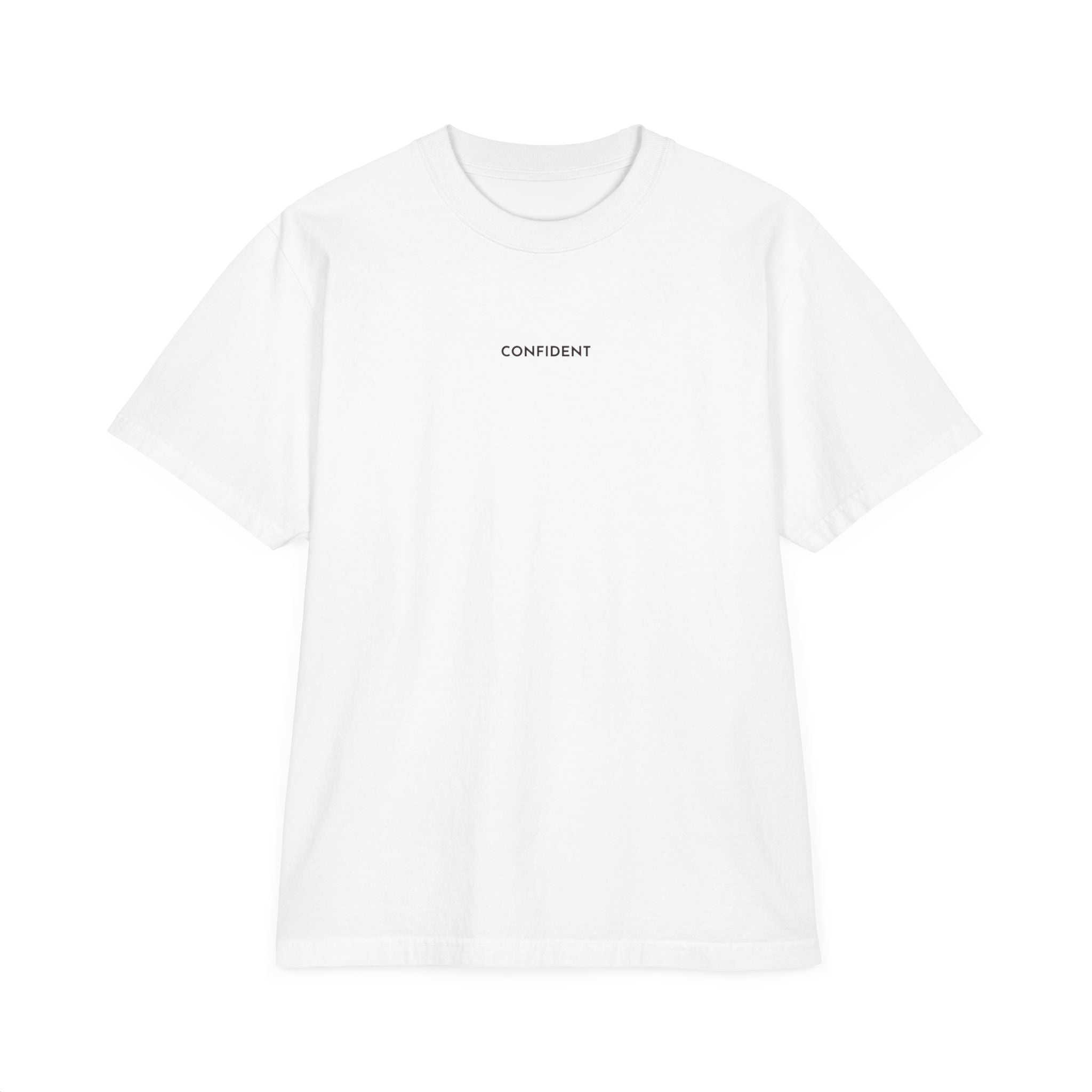 Minimalist Drop-shoulder T-Shirt — "CONFIDENT" Chest Print