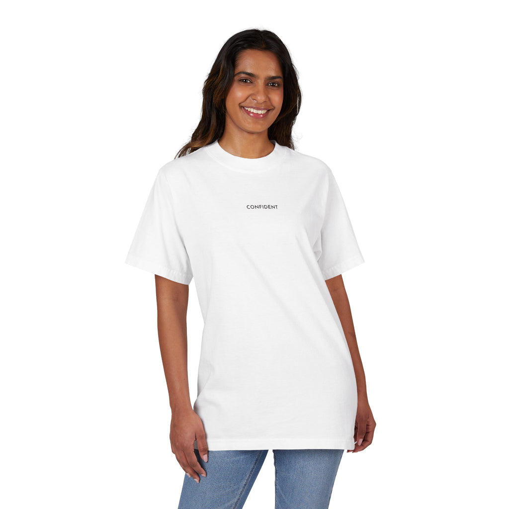 Minimalist Drop-shoulder T-Shirt — "CONFIDENT" Chest Print