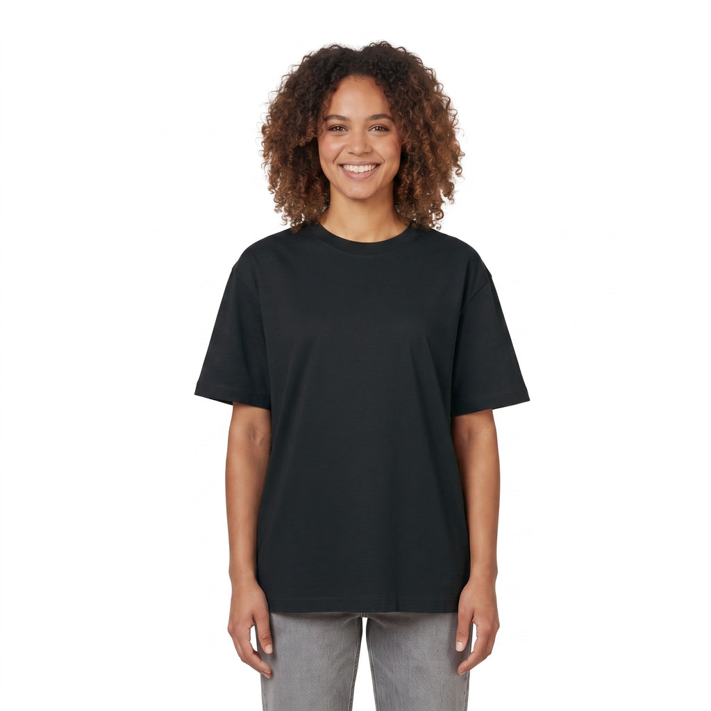 Plain Drop-shoulder T-Shirt | Black