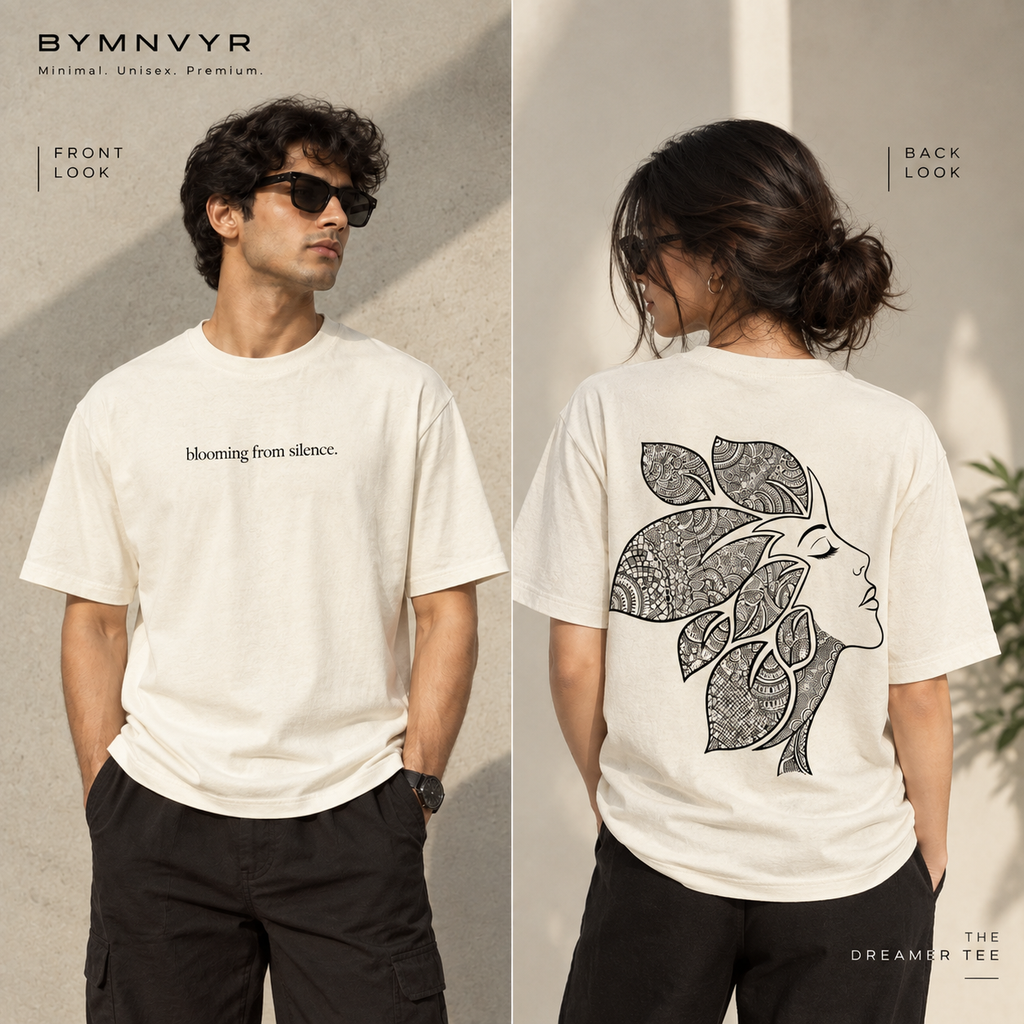 Blooming in Silence Oversized Expression Unisex Tee