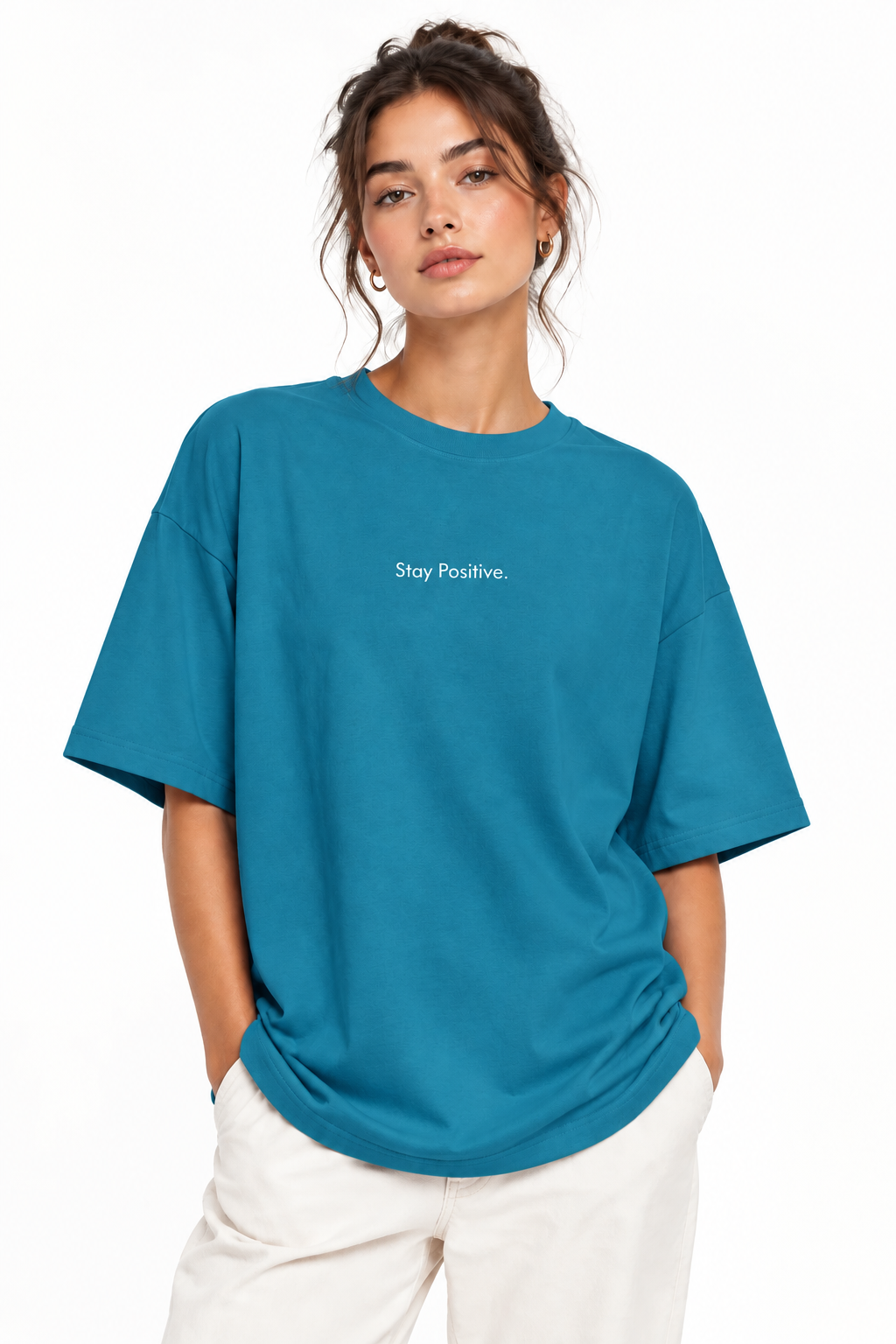 Stay Positive Oversized Minimalist Tee