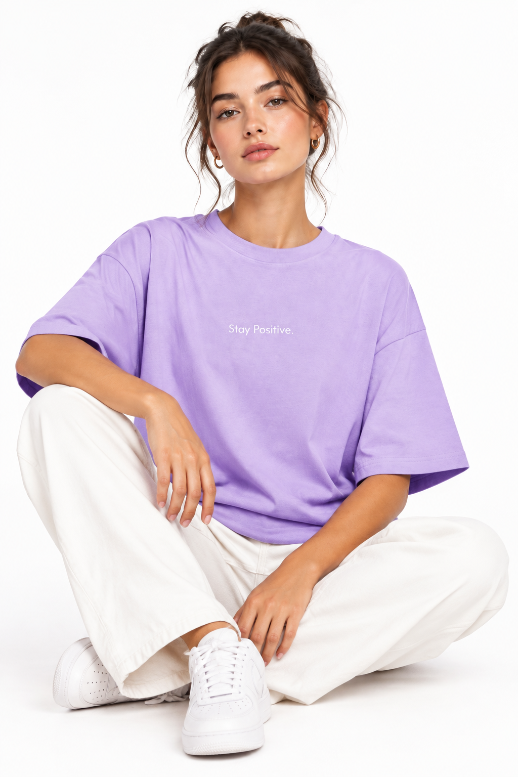 Stay Positive Oversized Minimalist Tee