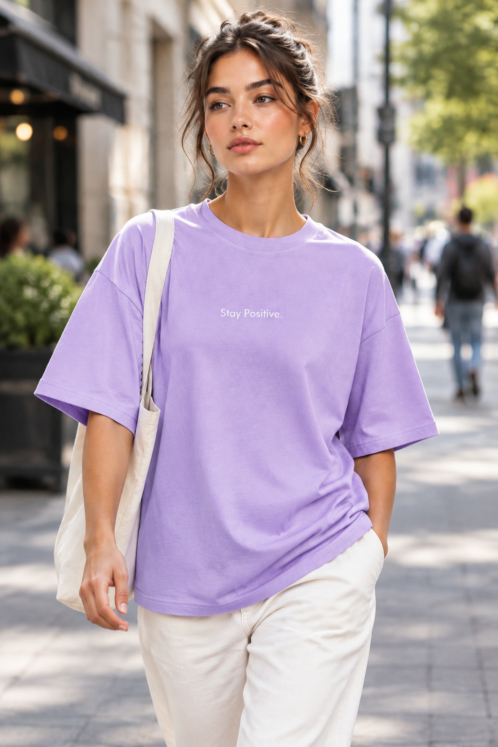 Stay Positive Oversized Minimalist Tee