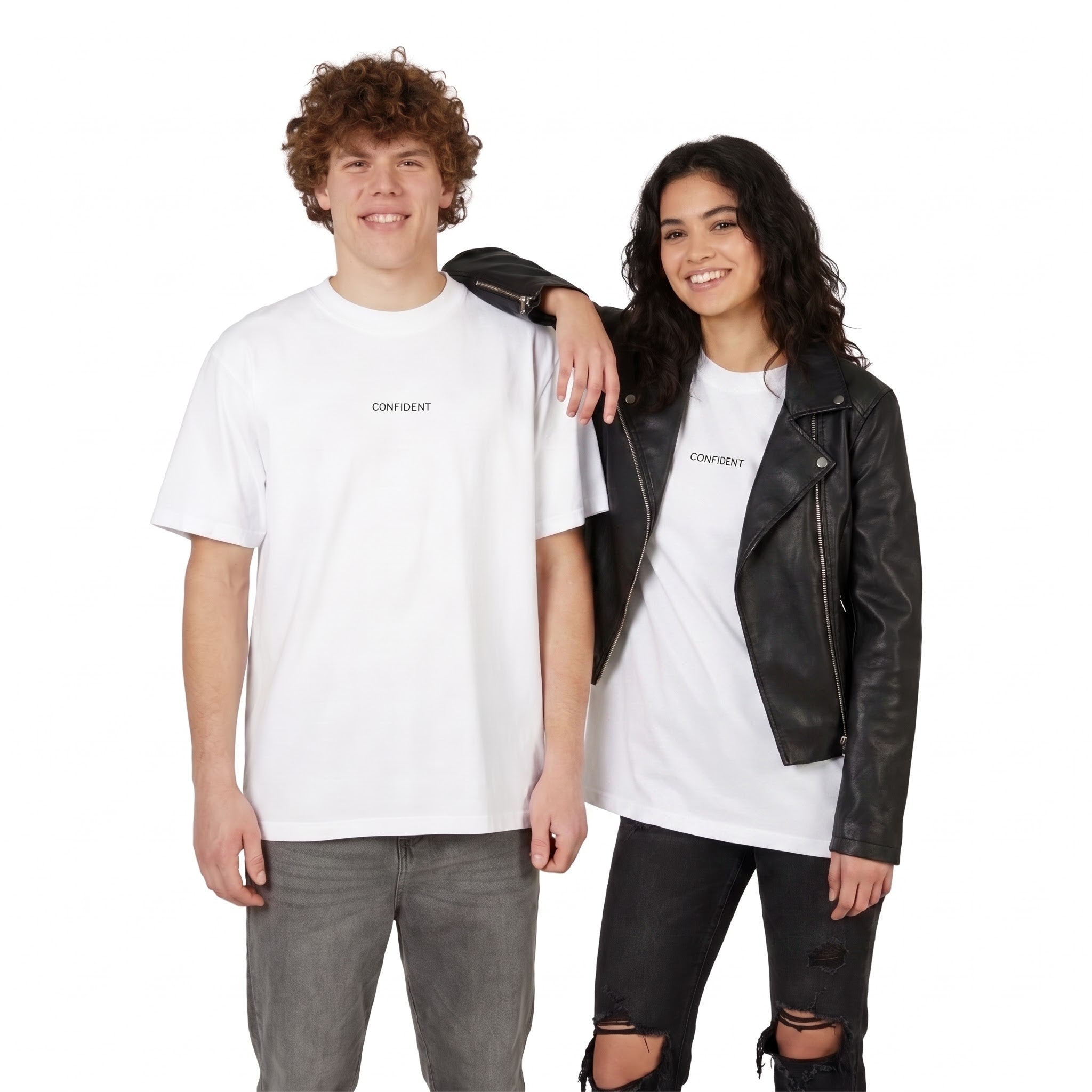 Minimalist Drop-shoulder T-Shirt — "CONFIDENT" Chest Print