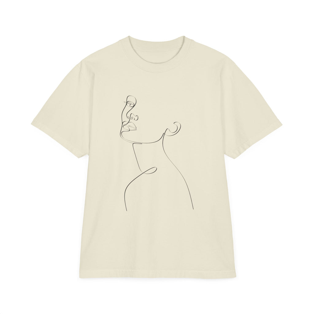 Minimalist Line Art Face T-Shirt | Over Size