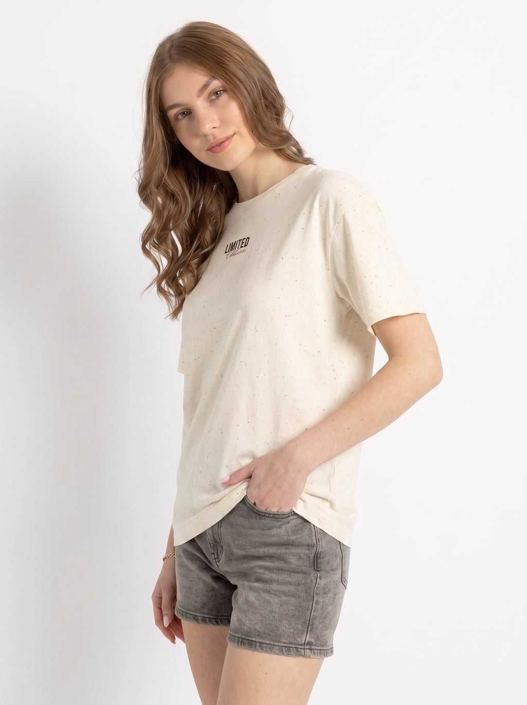 Limited Edition Drop Tee — Minimal Graphic Beige T-Shirt