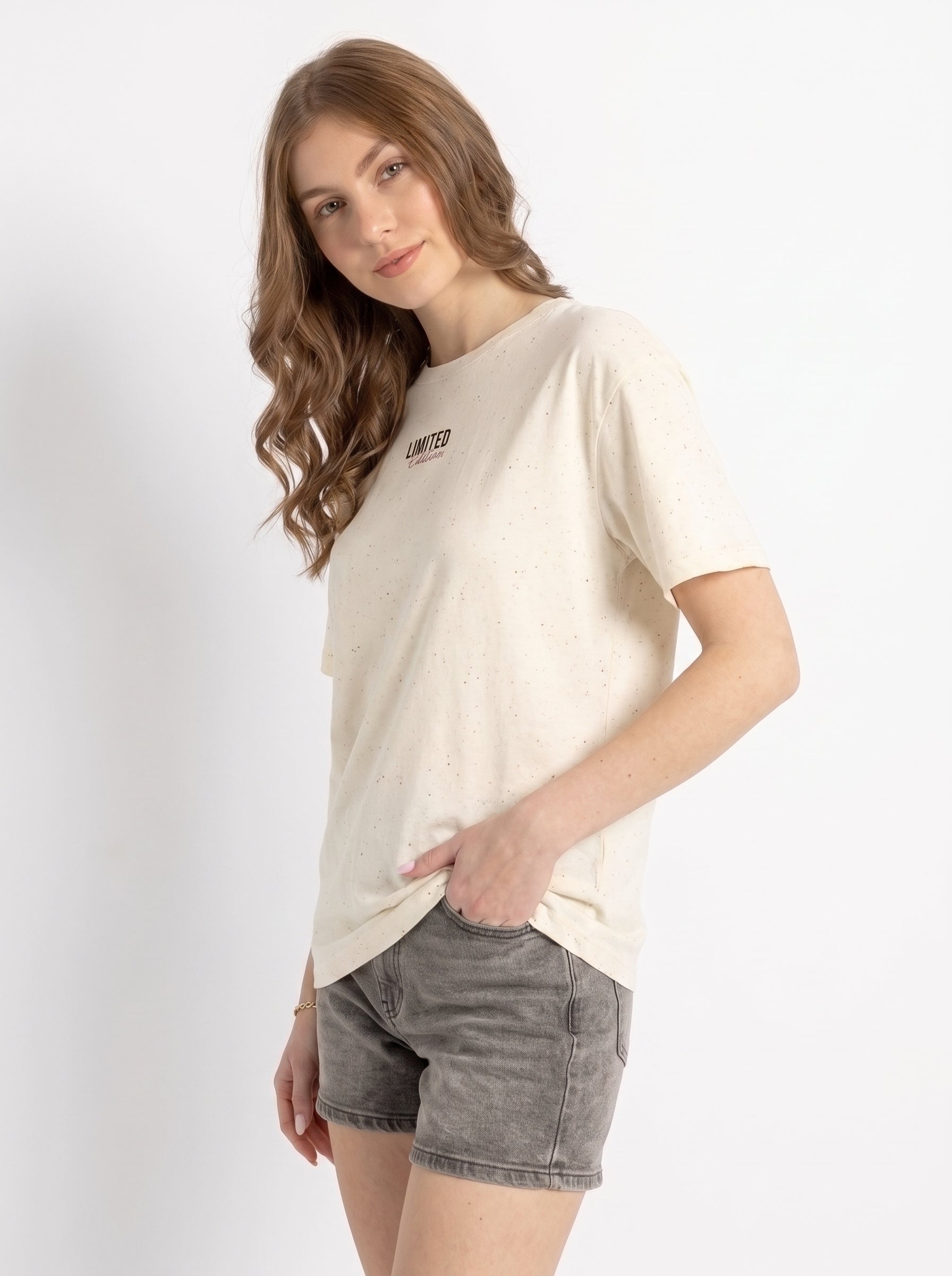 Limited Edition Drop Tee — Minimal Graphic Beige T-Shirt