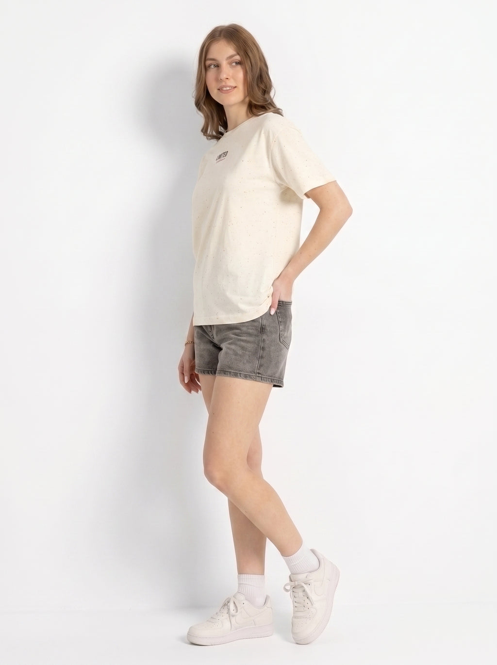 Limited Edition Drop Tee — Minimal Graphic Beige T-Shirt