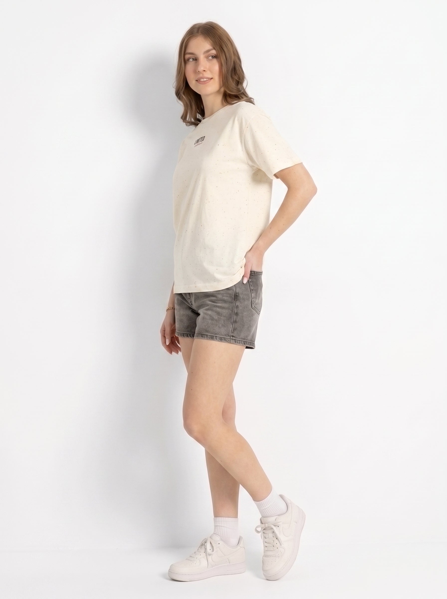 Limited Edition Drop Tee — Minimal Graphic Beige T-Shirt
