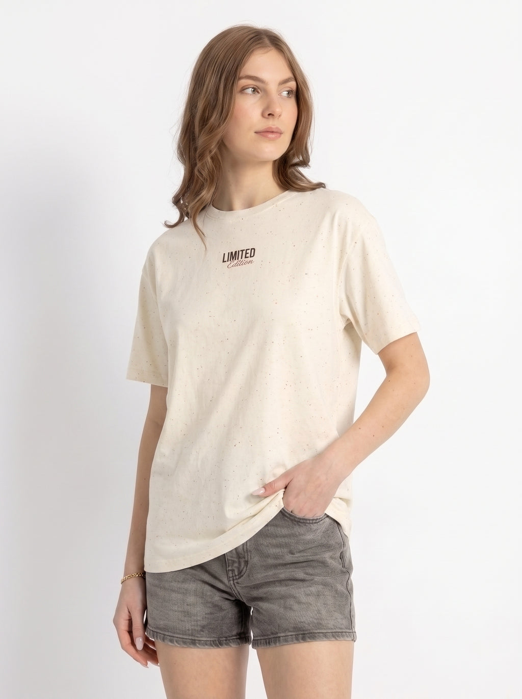 Limited Edition Drop Tee — Minimal Graphic Beige T-Shirt