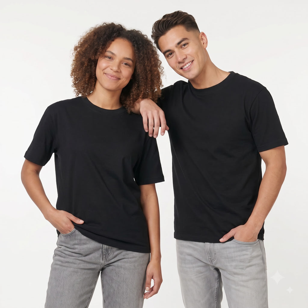 Plain Drop-shoulder T-Shirt | Black
