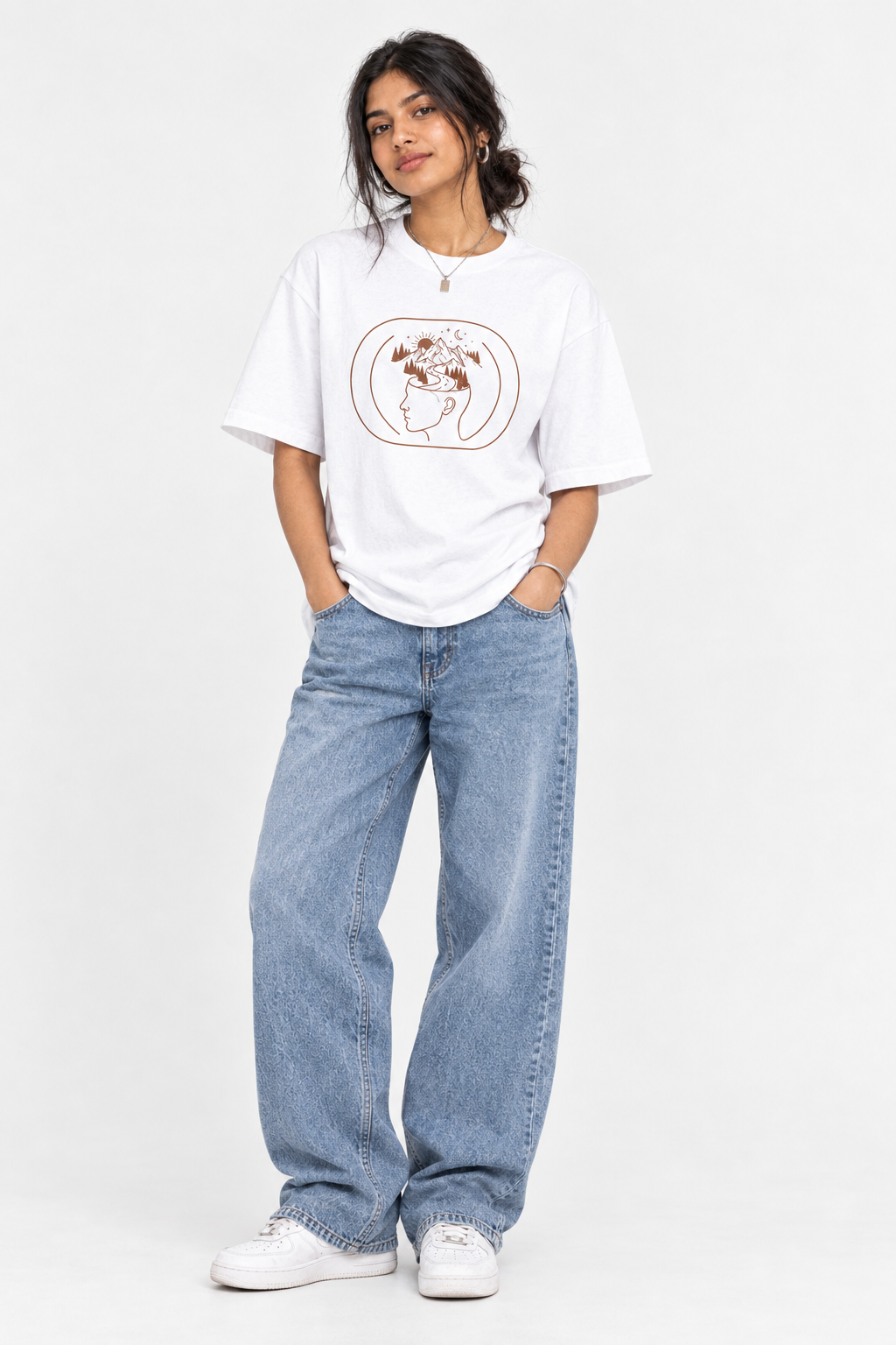 Minimalist Over size Drop Shloulder Tees - Mind Wanderer