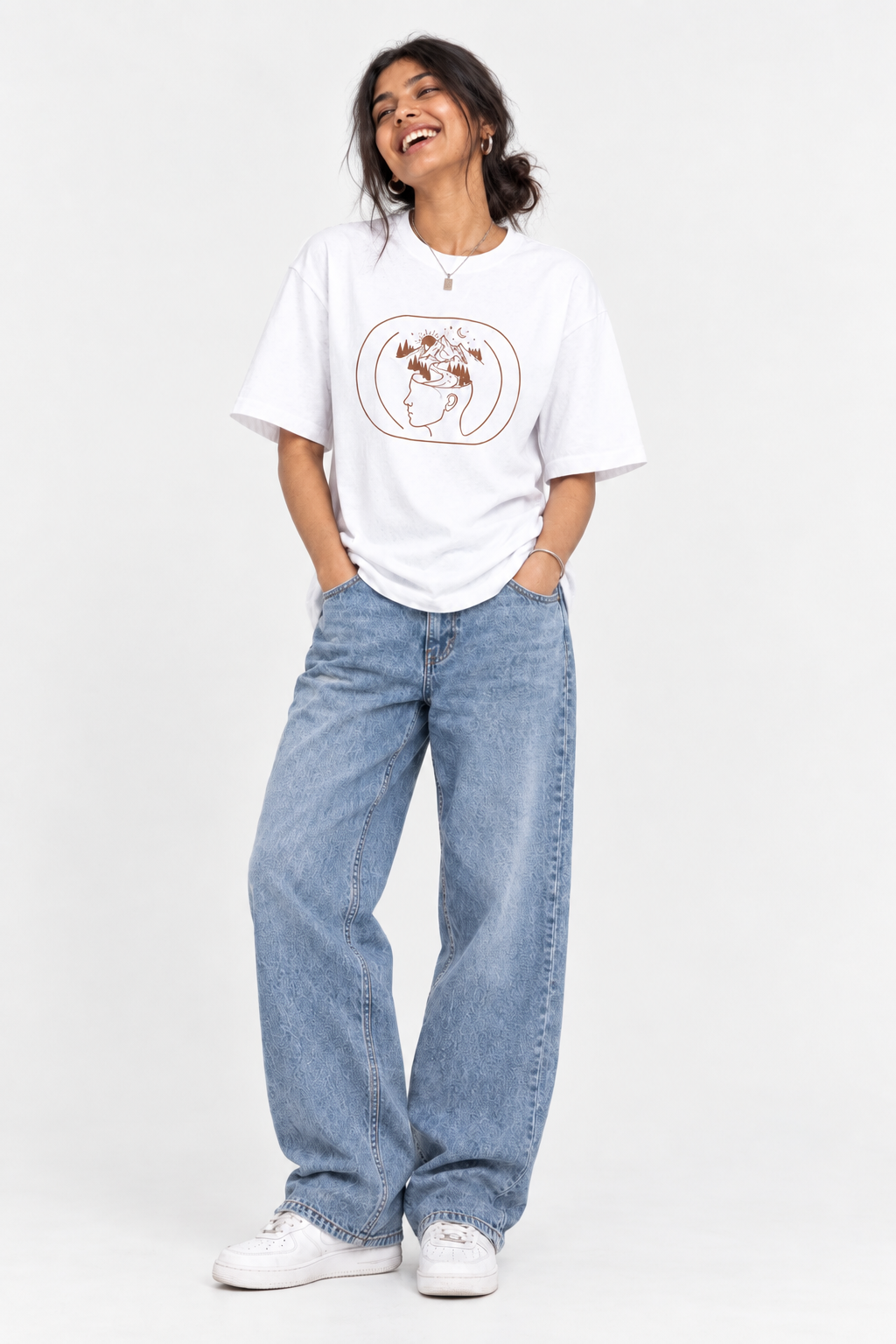 Minimalist Over size Drop Shloulder Tees - Mind Wanderer