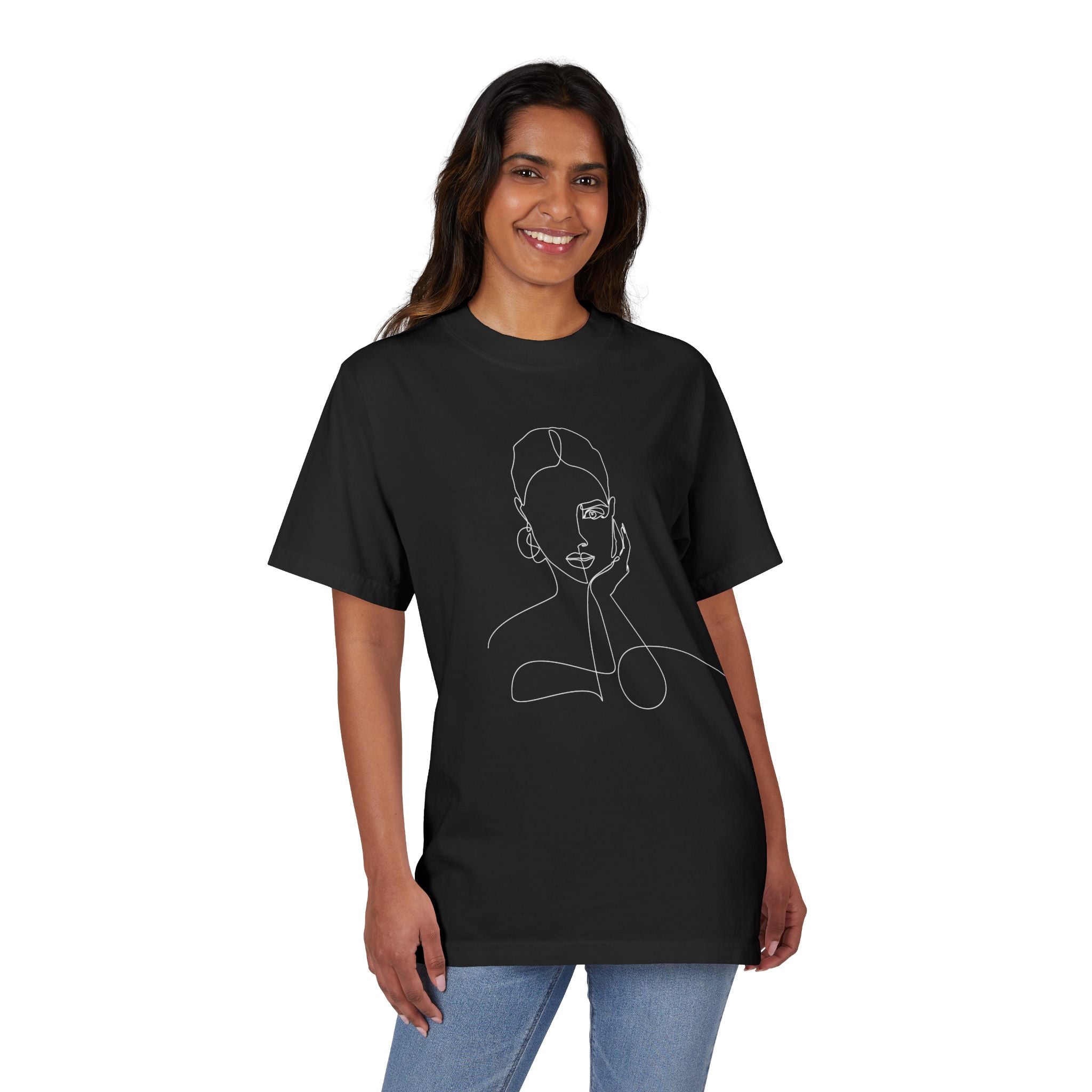 Minimalist Line Art Face T-Shirt