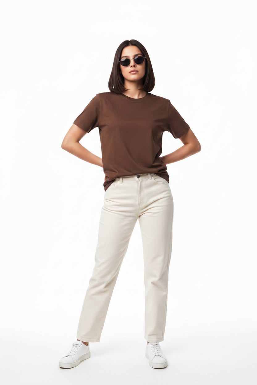 Minimalist Plain Tee | Brown