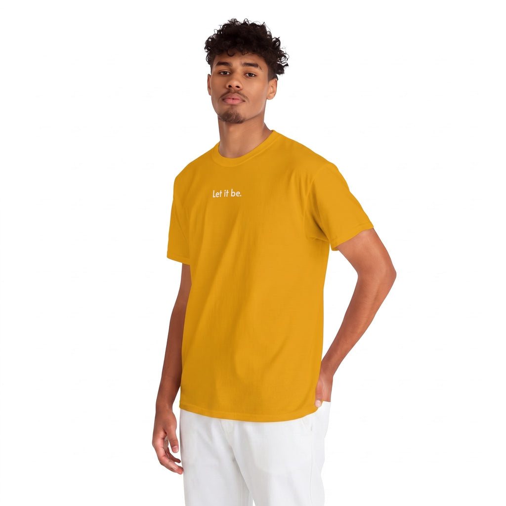 Minimalist Tee - 'Let it be' Musturd Cotton Shirt