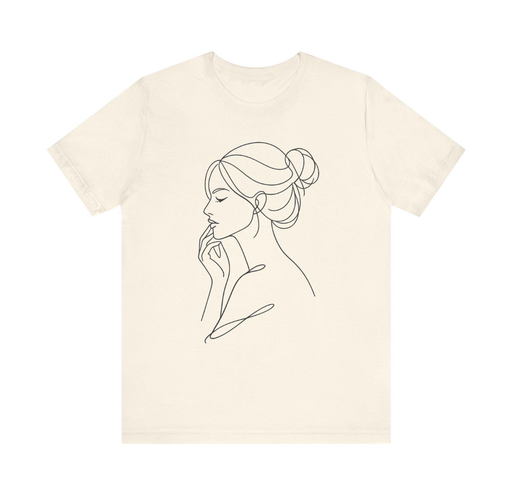 Expression Line Art Calm Face Tees