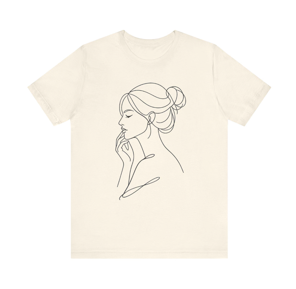 Expression Line Art Calm Face Tees