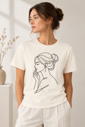 Expression Line Art Calm Face Tees