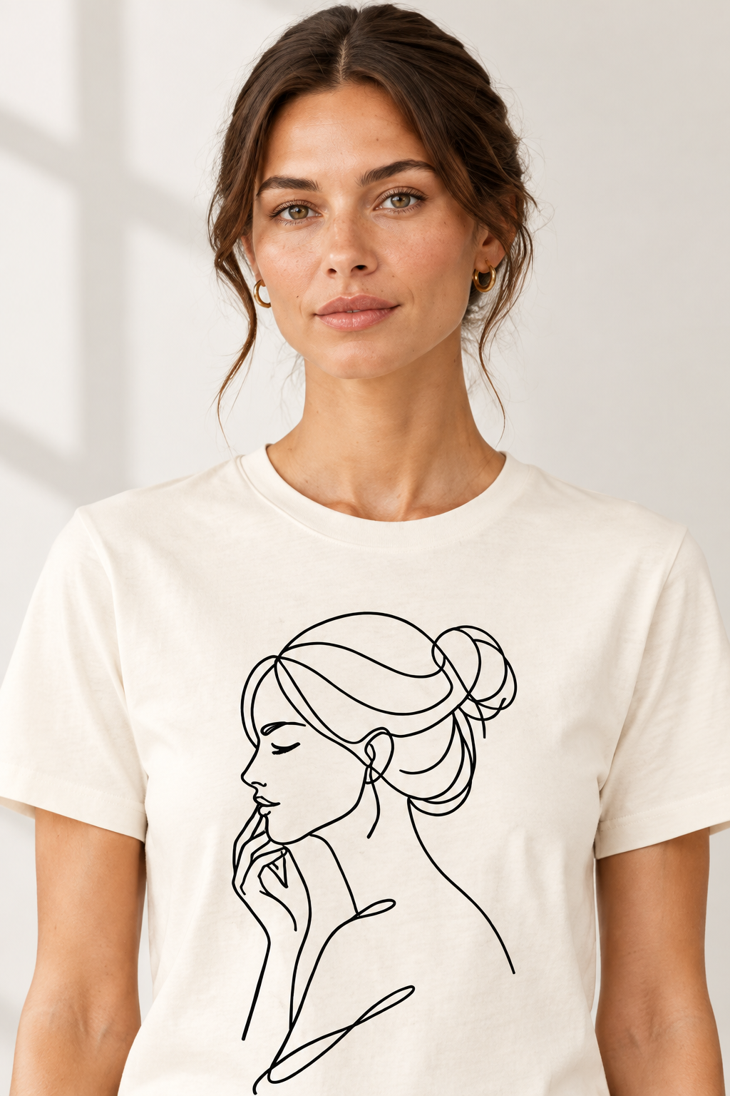 Expression Line Art Calm Face Tees
