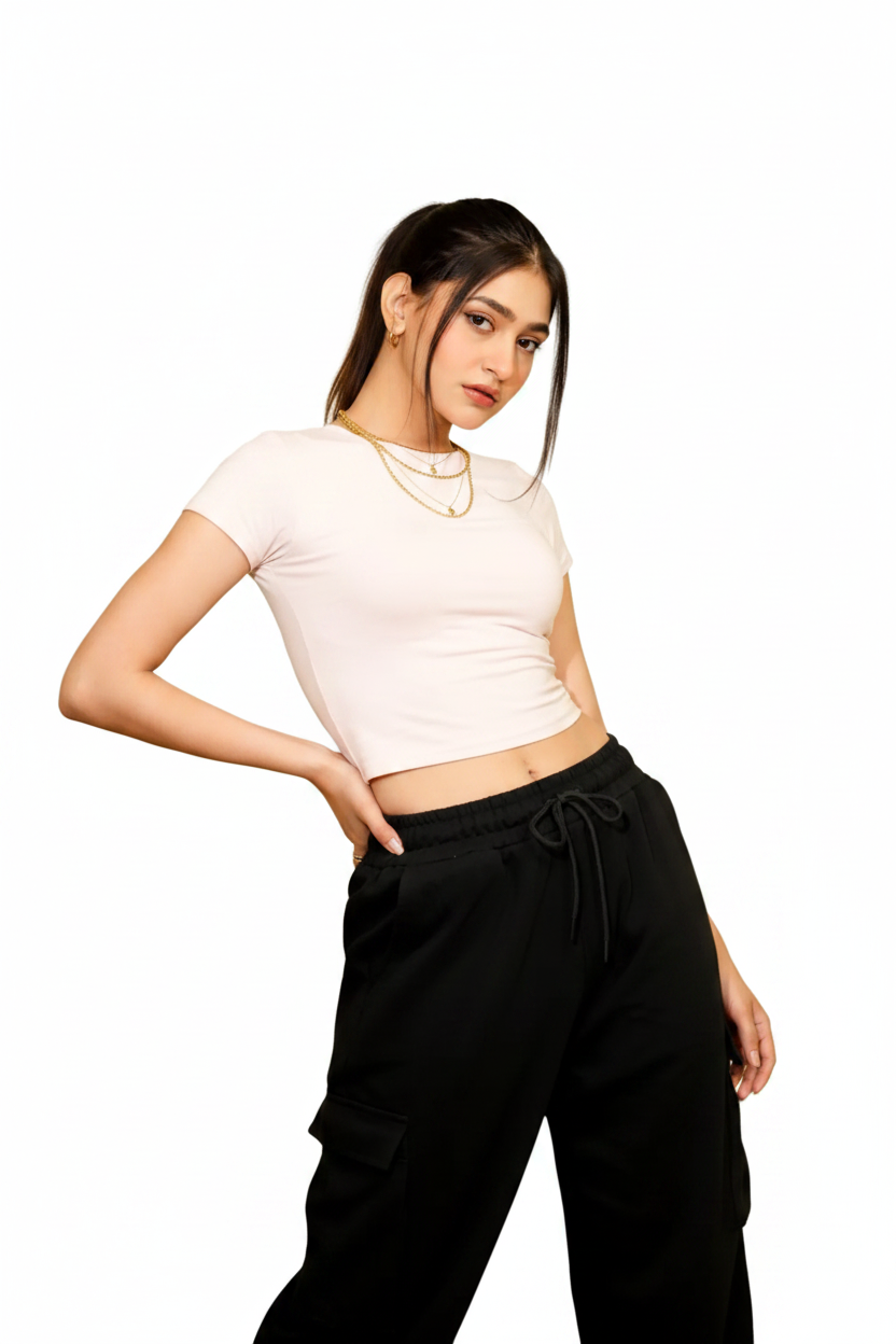 White Premium Raglan Baby Tee – 220 GSM