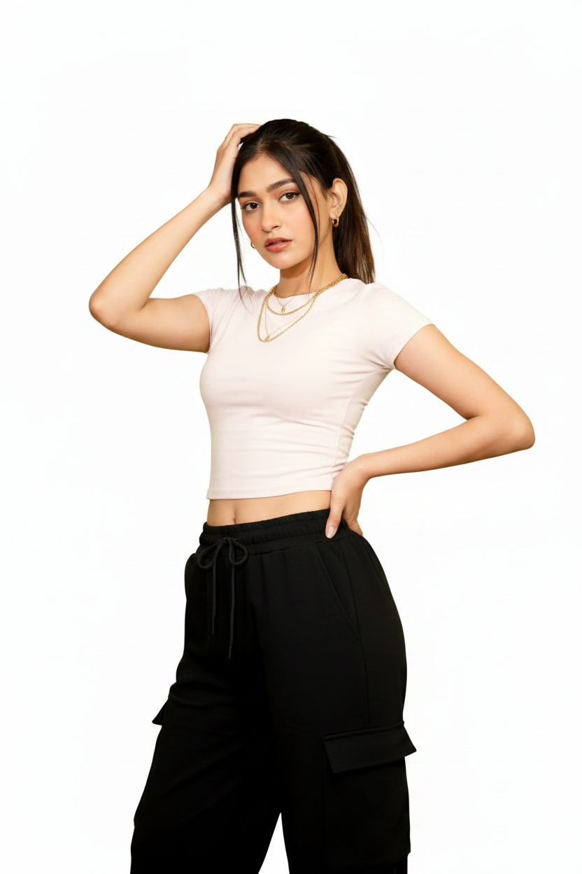 White Premium Raglan Baby Tee – 220 GSM
