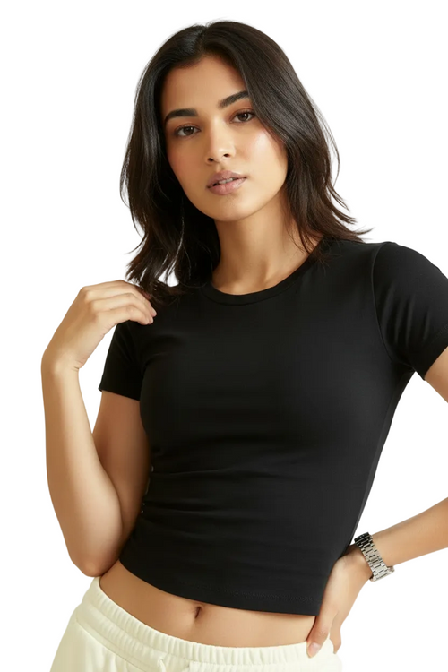 Black Premium Raglan Baby Tee – 220 GSM
