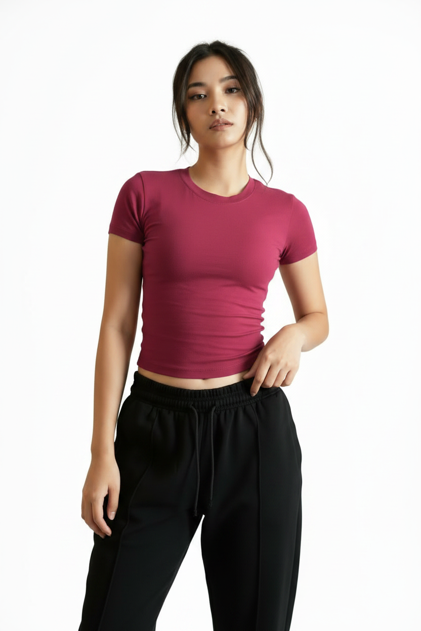 Pink Premium Raglan Baby Tee – 220 GSM