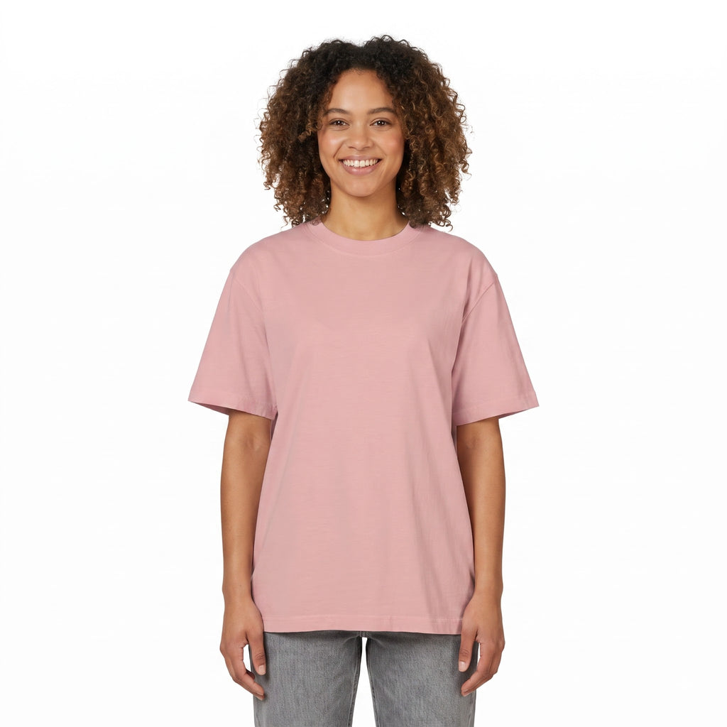 Plain Drop-shoulder T-Shirt | Rose Pink