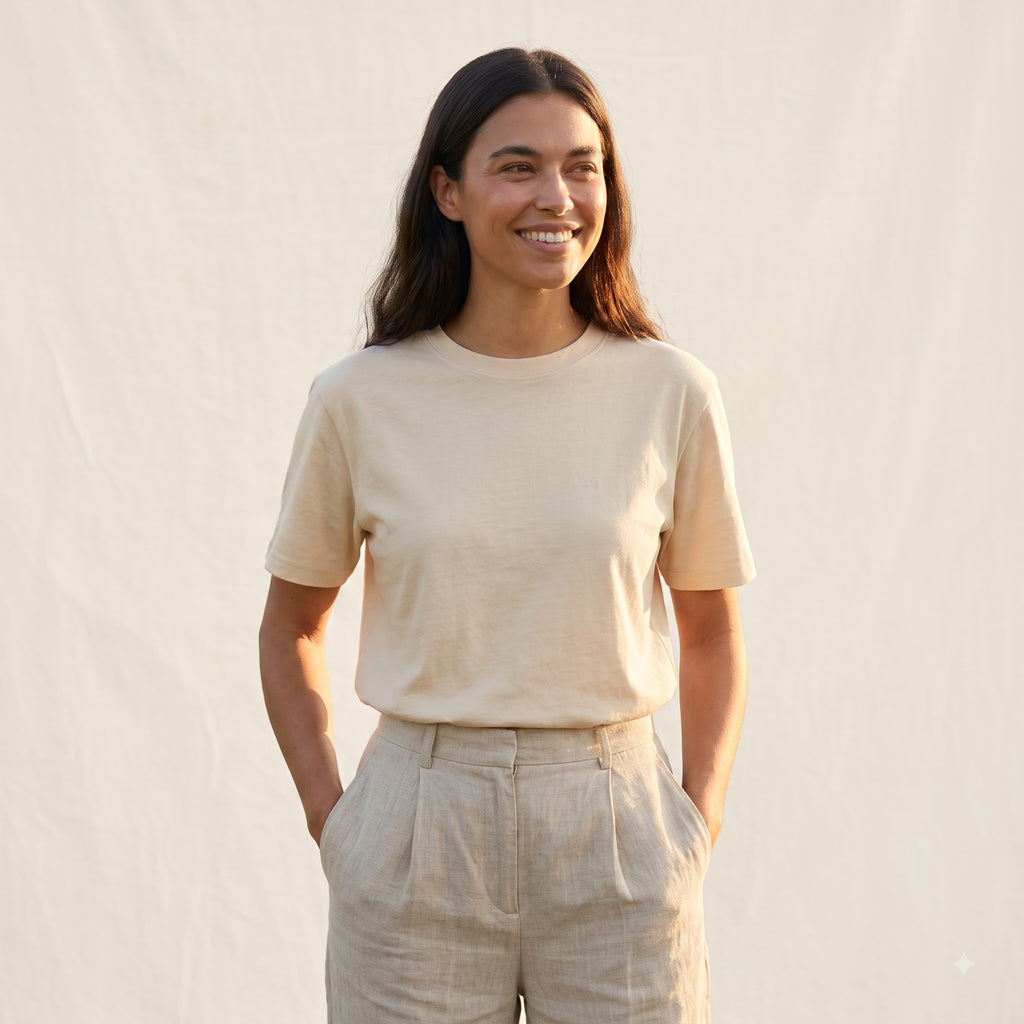 Plain Drop-shoulder T-Shirt | Off White