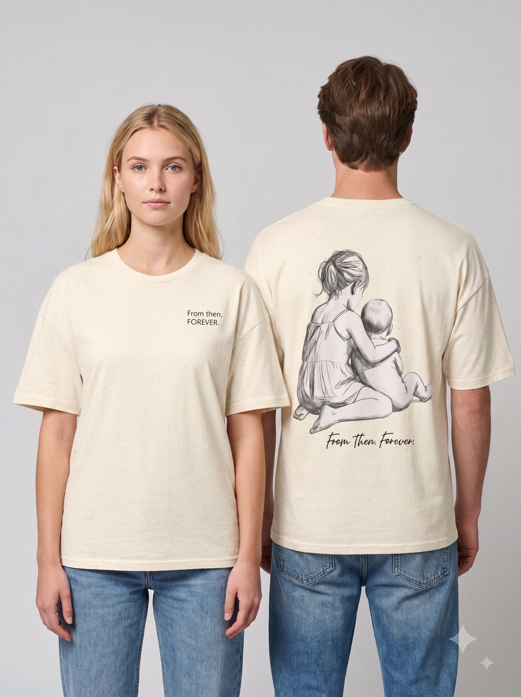 Minimalist Oversize T-Shirt | From then, Forever (F B Print)