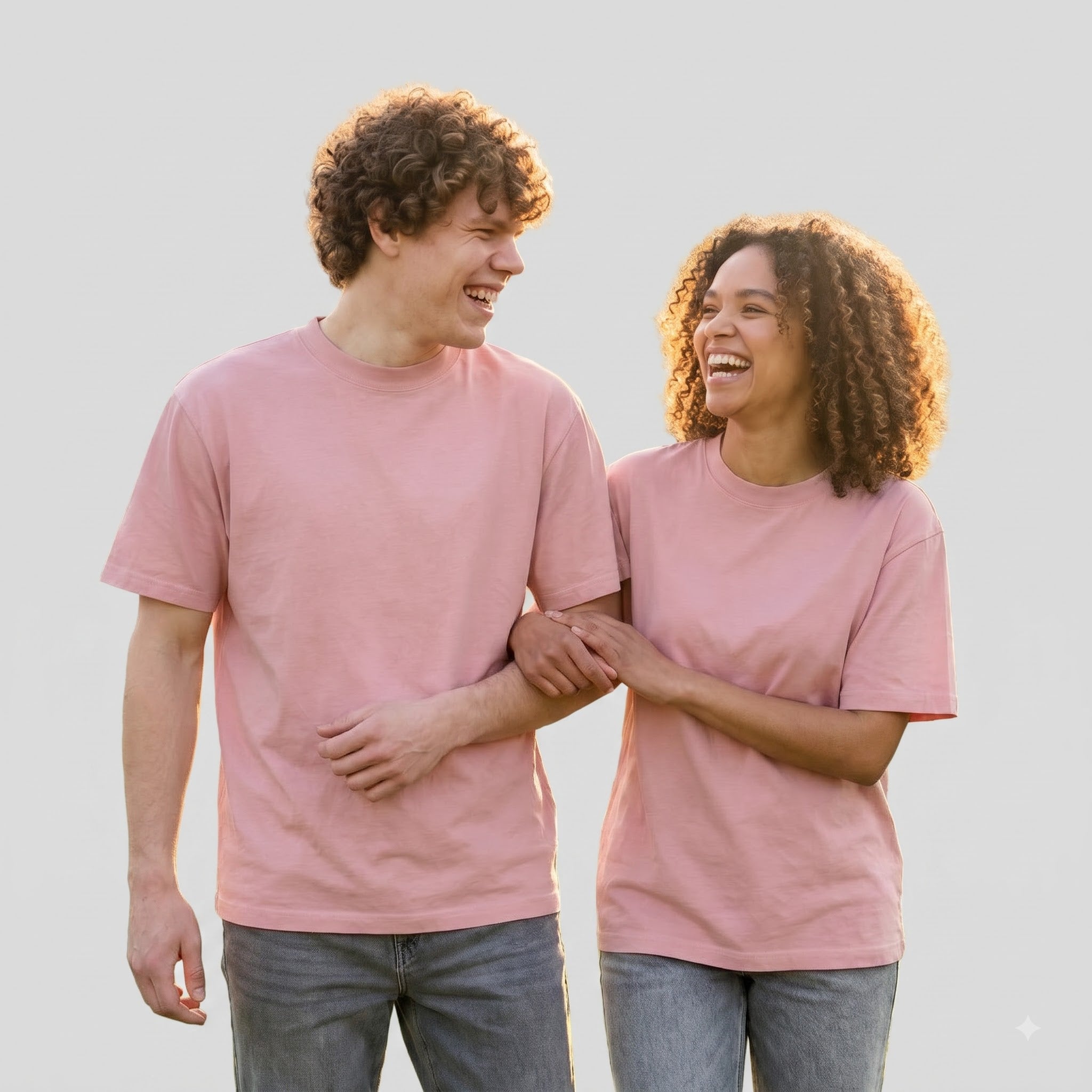 Plain Drop-shoulder T-Shirt | Rose Pink