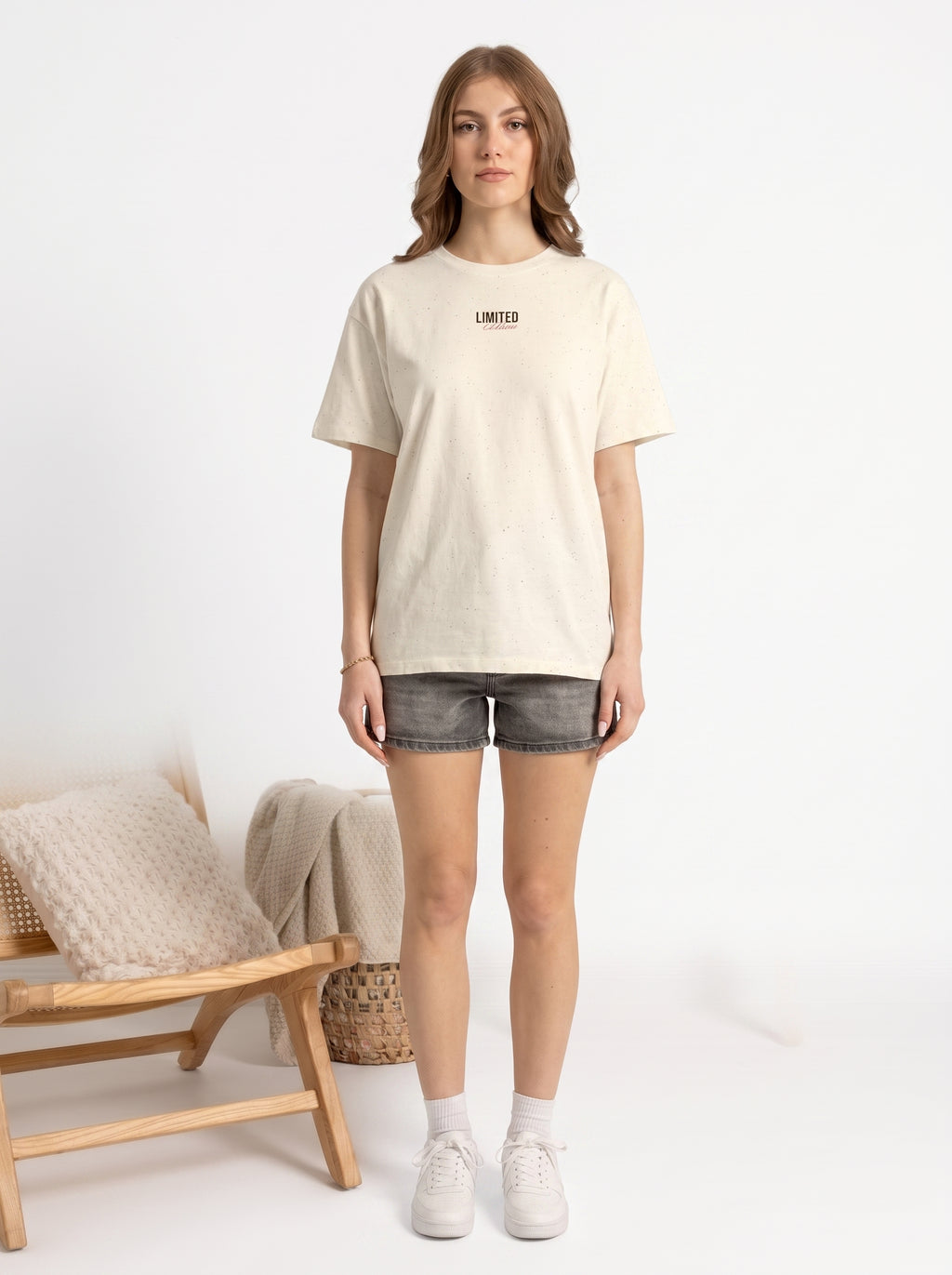 Limited Edition Drop Tee — Minimal Graphic Beige T-Shirt