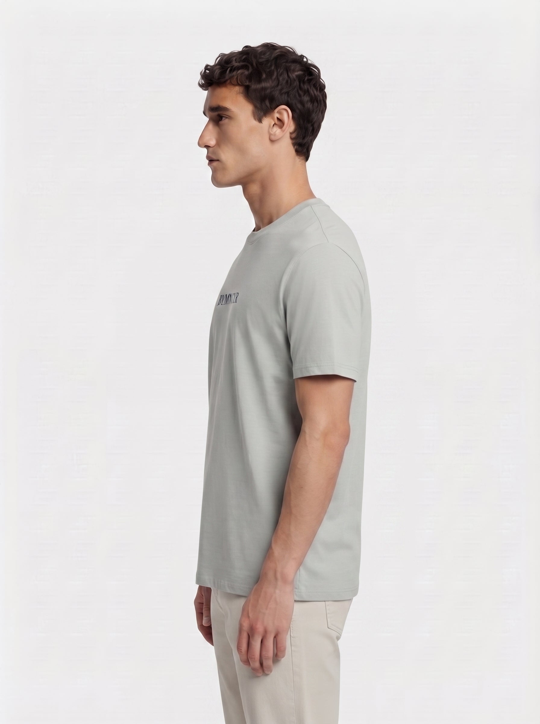 BYMNVYR LOGO Print Crew Neck T-Shirt