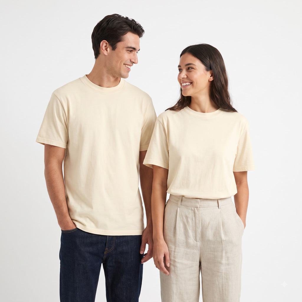 Plain Drop-shoulder T-Shirt | Off White