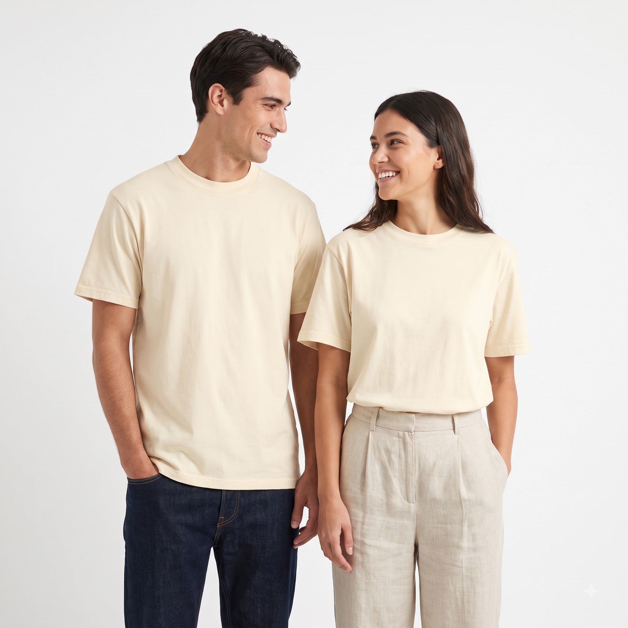 Plain Drop-shoulder T-Shirt | Off White